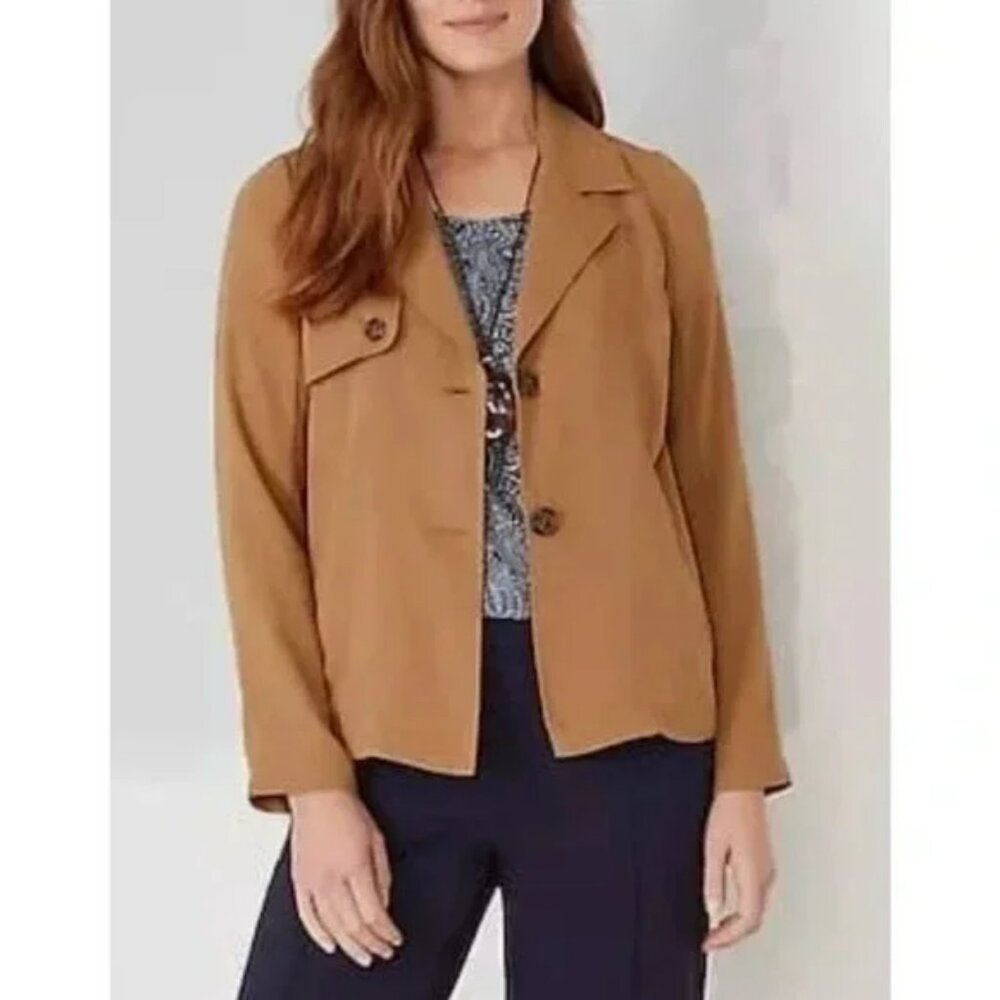 J.Jill Wearever Camel Tan Lightweight Easy Care Jacket Size 3X